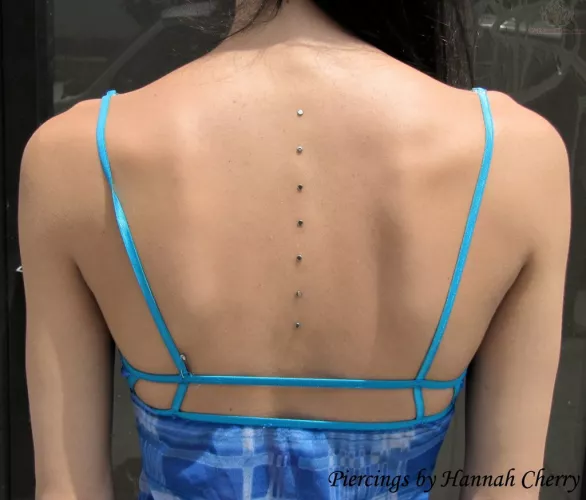 Met a girl with dermal back piercings in orlando few years back off the web. If you know or remember someone like that hmu