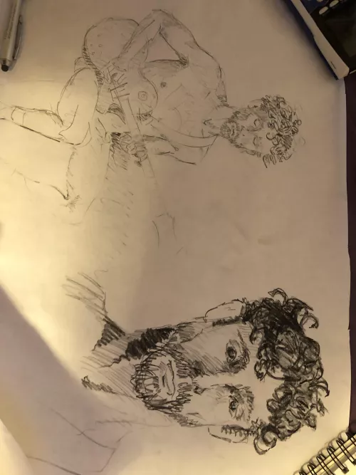 Met up with a tinder who wanted to draw me while I played guitar. One thing led to another, she ended up drawing me naked. Was super intimate. Only copy.