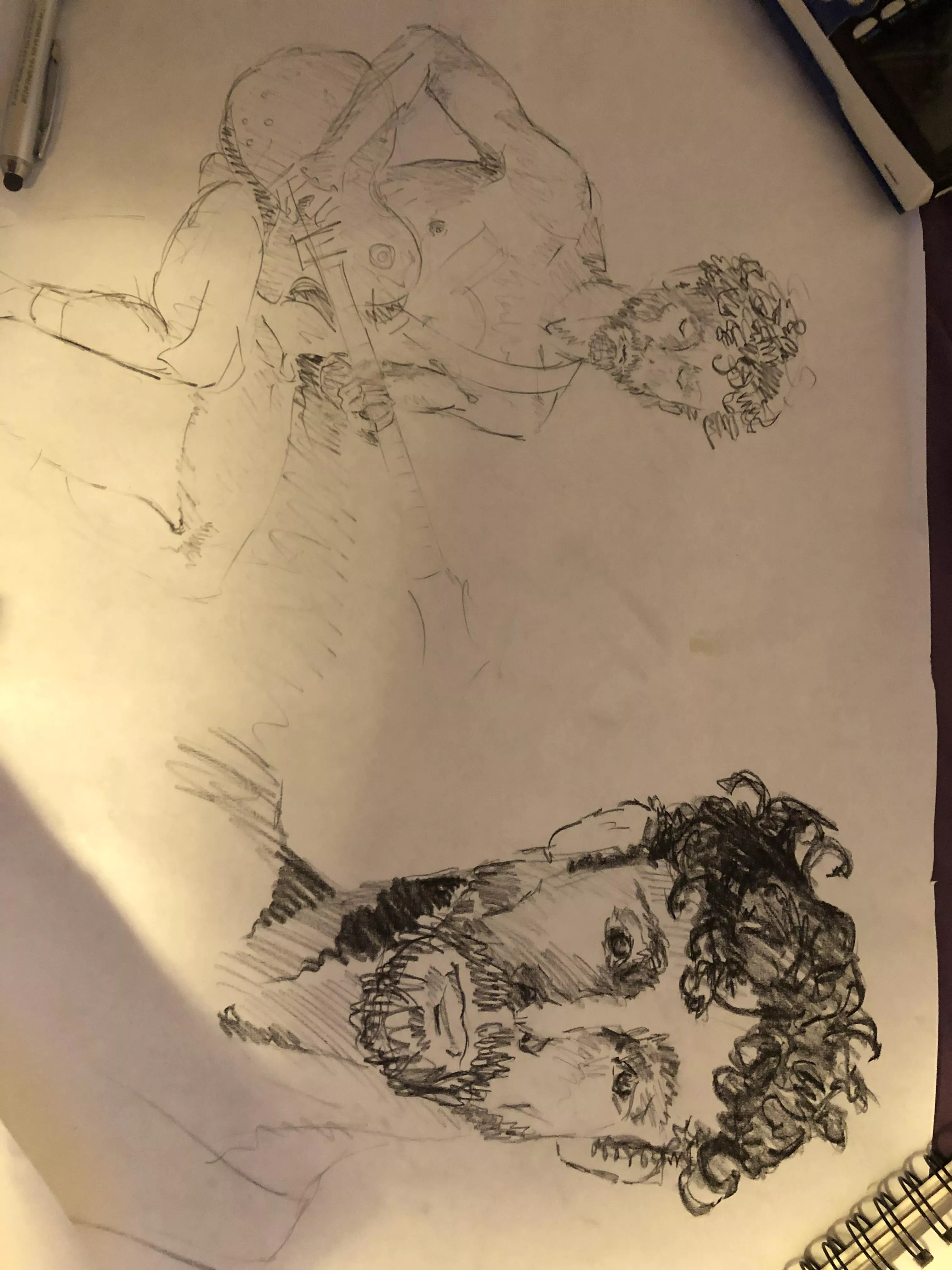Met up with a tinder who wanted to draw me while I played guitar. One thing led to another, she ended up drawing me naked. Was super intimate. Only copy.