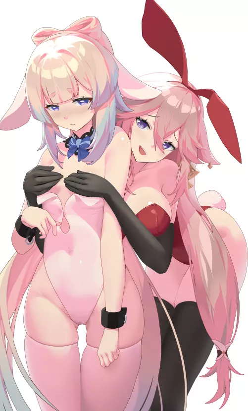 Miko and Shinkai Bunny [Genshin Impact]