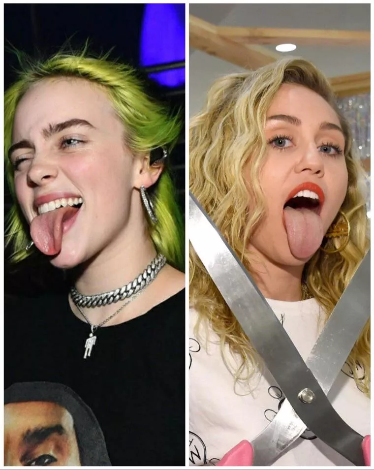 Miley Cyrus and Billie Eilish. Drain me empty to them Miley Cyrus and Billie Eilish. Drain me empty to them