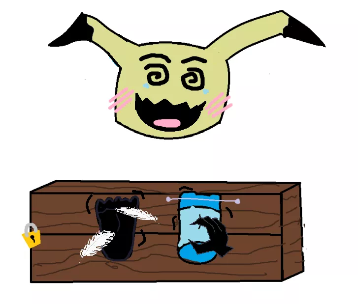 Mimikyu feet tickle art~ (it's bad i know)