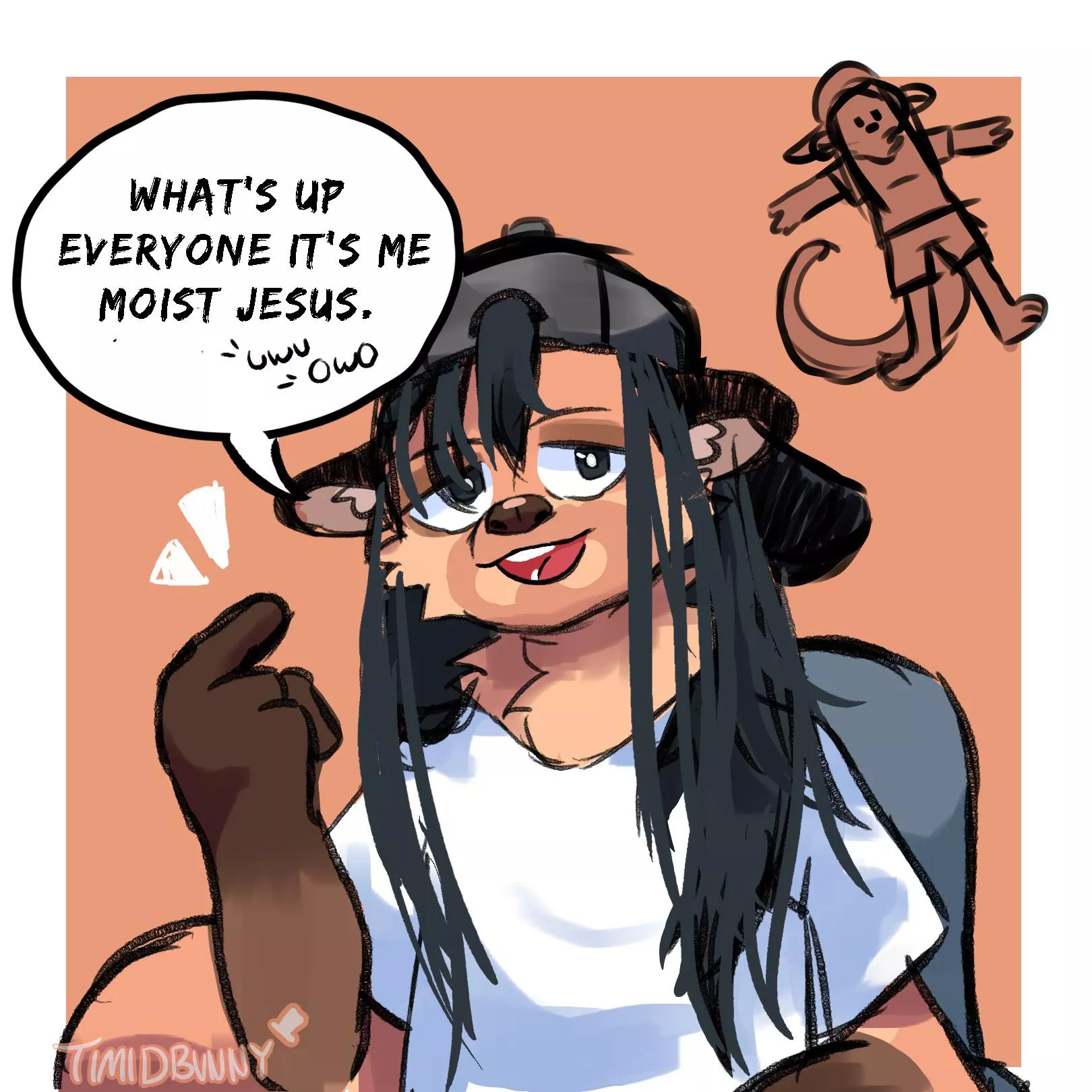 Moistcritikal’s fursona that someone wanted me to draw for a challenge lol - (art by me @TIMIDBVNNY)