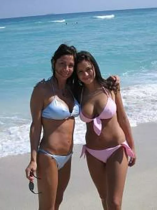 Mom and Daughter at the beach