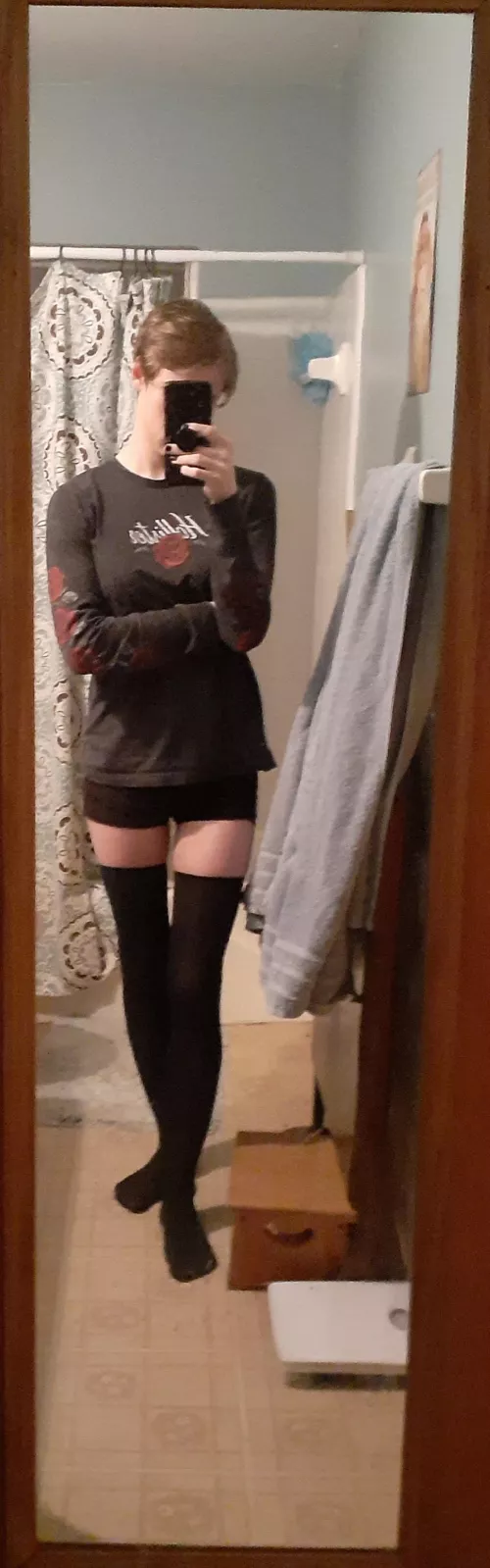 moments after this picture was taking I ripped a hole in the back of these socks on accident 😔