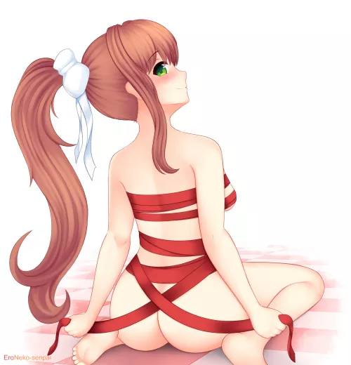 Monika's Christmas gift to you (art by eroneko-senpai on Pixiv)