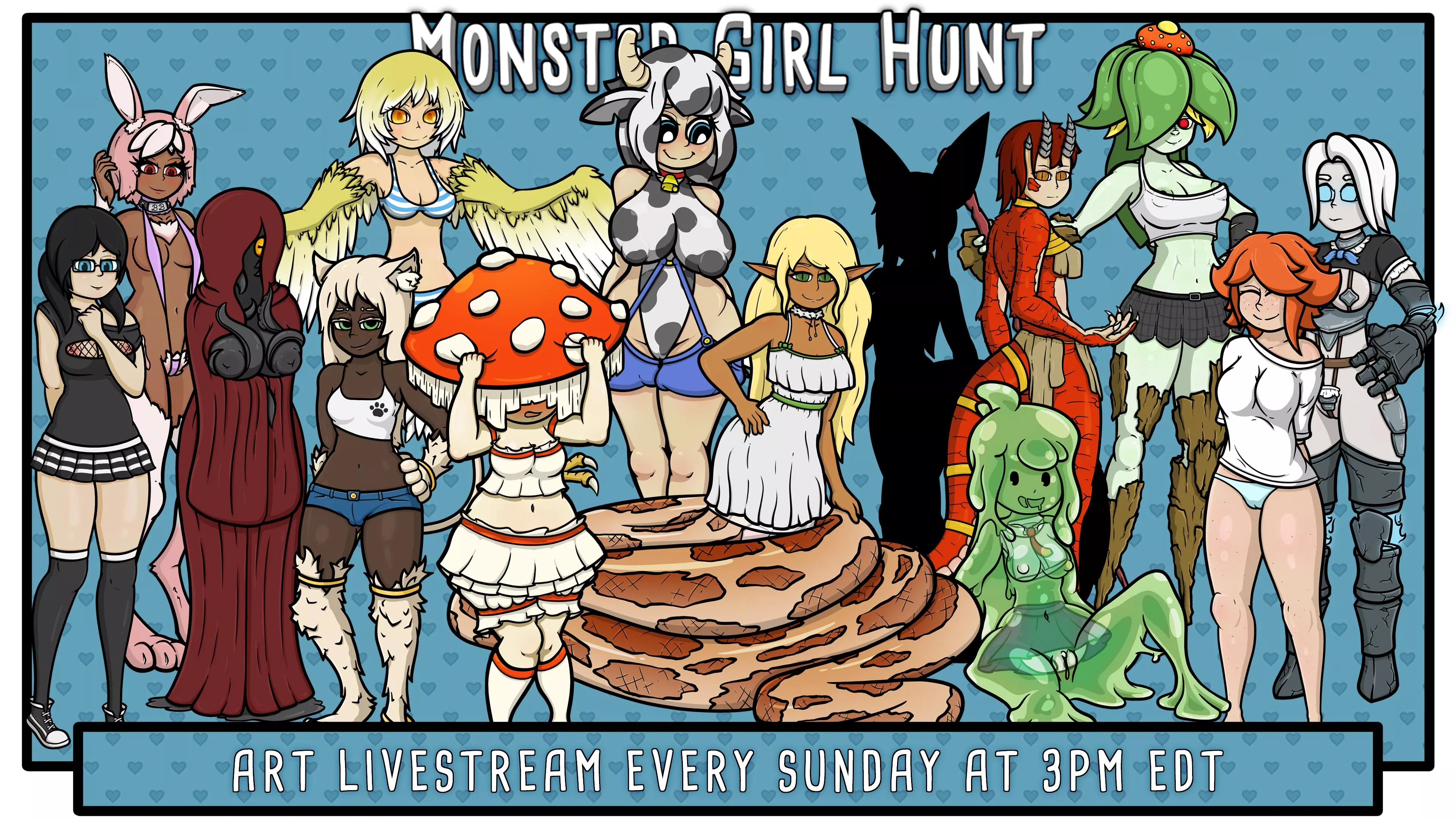 Monster Girl Hunt - Art Livestream Sundays 3pm EDT - Links in comments