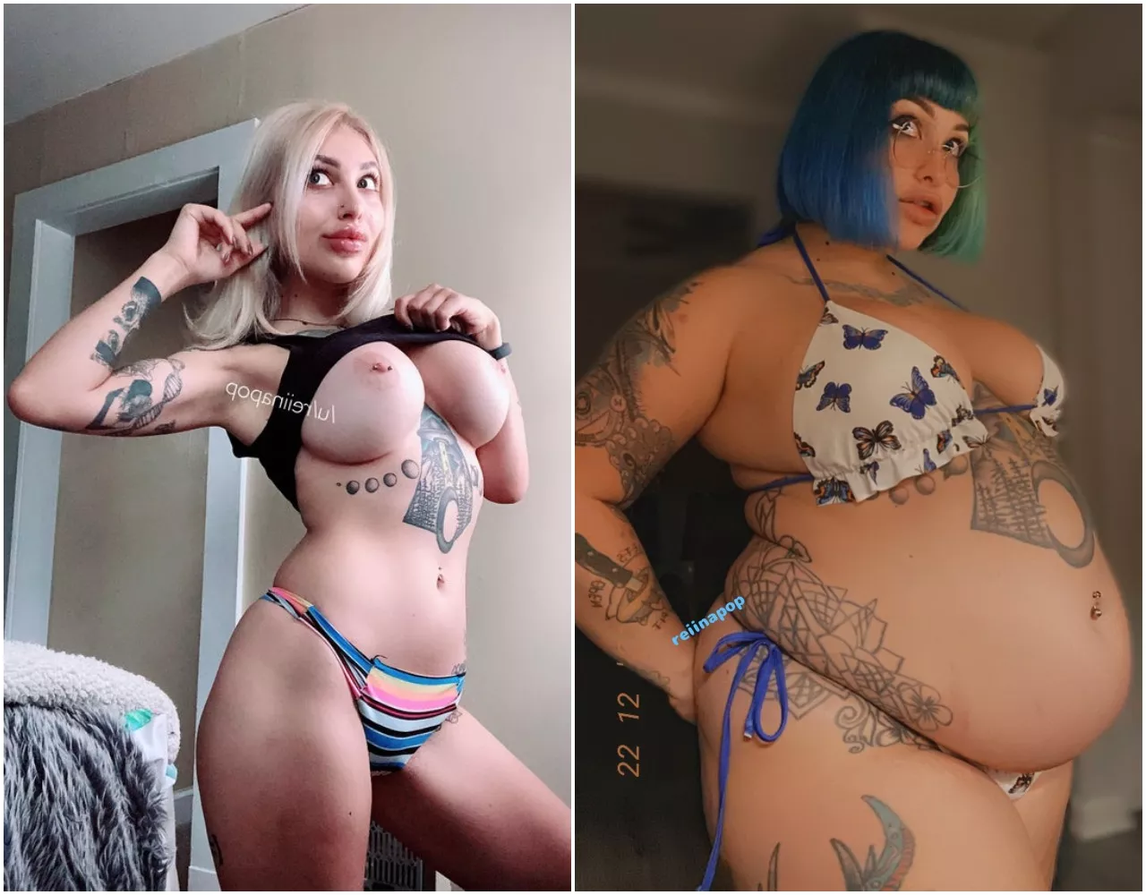 More gorgeous Reiina. That belly 😍