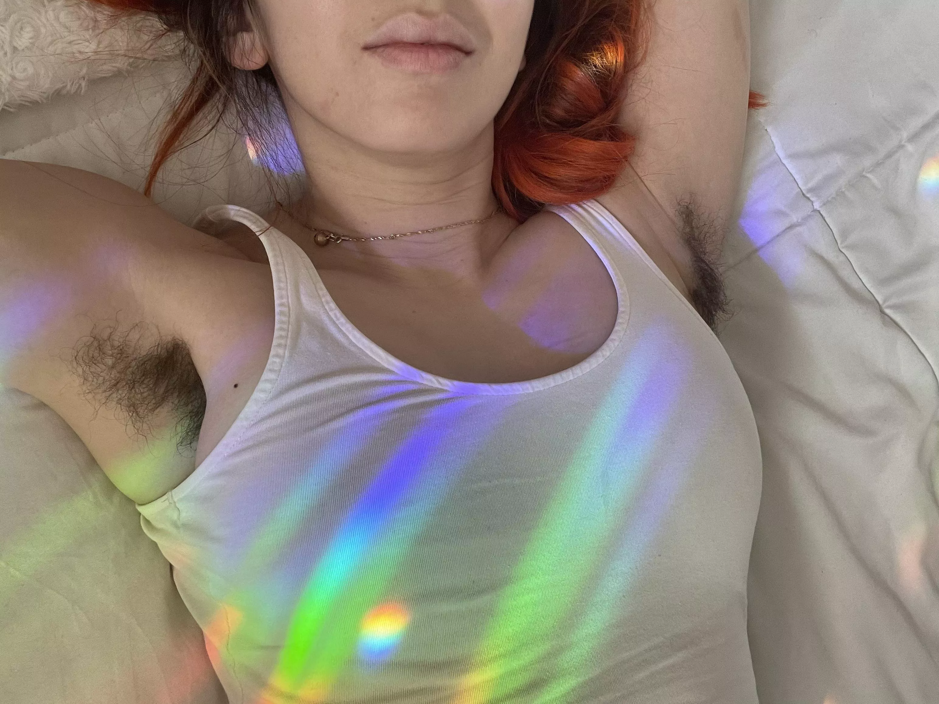 morning stretch with rainbows