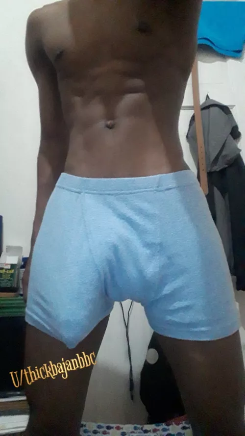 Morning wood barely staying in😈