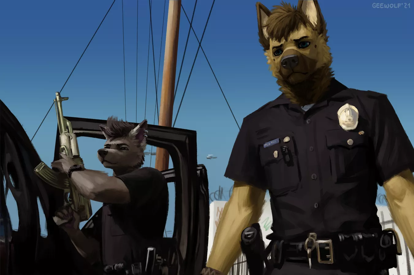 Movie Frame Study for Seal and Flak (by me)