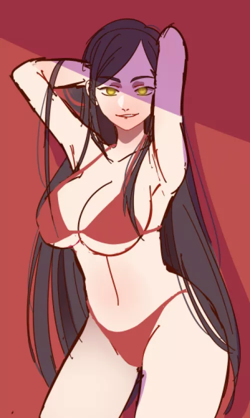 Mrs. L as a pinup poster.