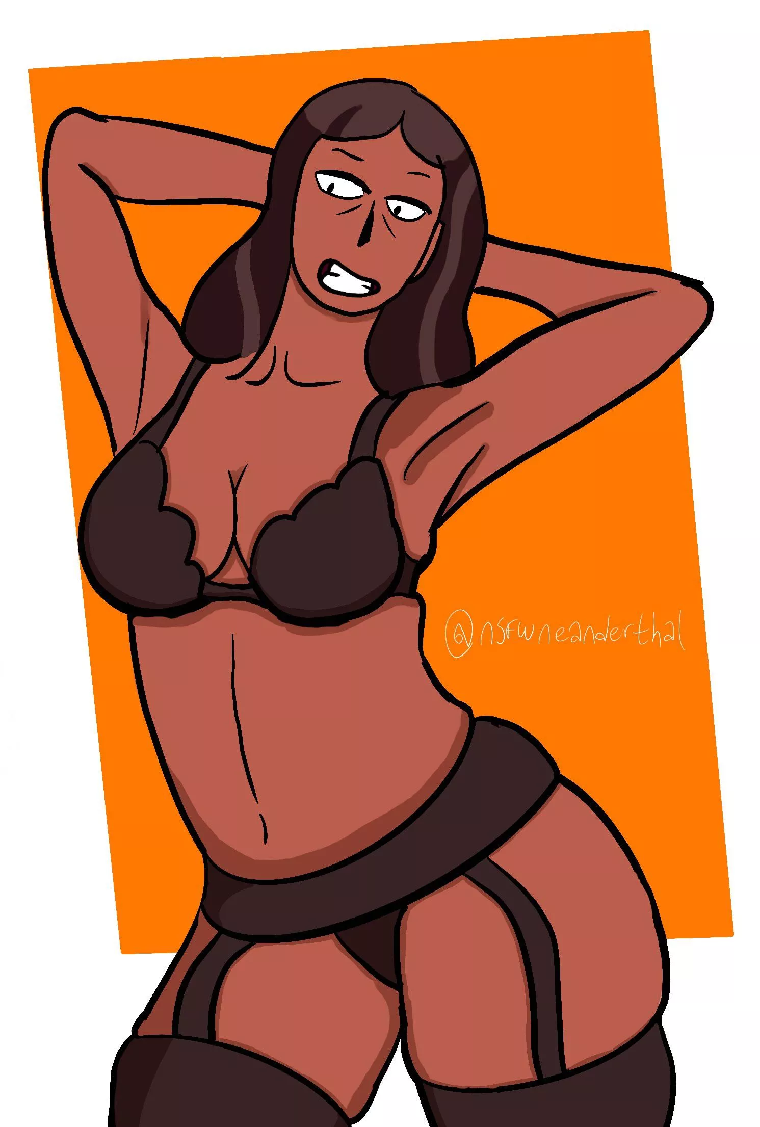 Mrs. Maheswaran in a garter belt Mrs. Maheswaran in a garter belt