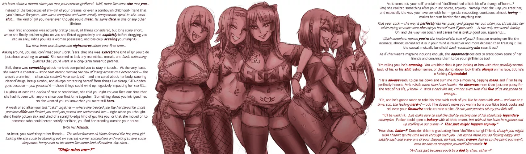 [MxF...xFxFxFxF] Meet the gangbang [Femdom][Total Slut][Oddly Loyal?][Big Nerd Dick][Boyfriend Pimping][Impending Orgy][Reverse Gangbang][Impregnation][Good End...?][Collab][Artist: karmaniac]