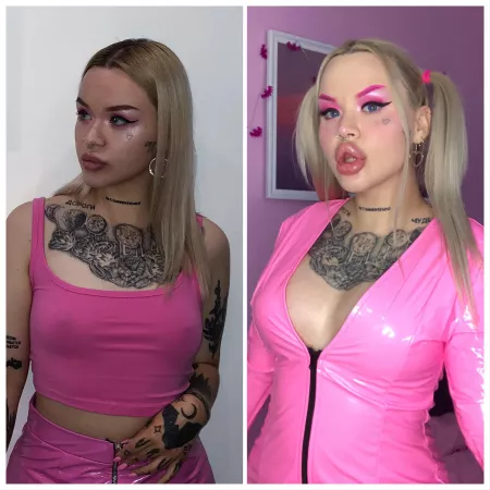 My 1 year progress! I want to get 1000 cc tits so bad, these 450 cc are small for me! But iโm still happy i finally get tits ๐ฅฐ