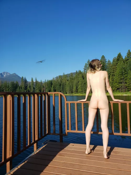 My [28F] wife enjoying the sun while camping. Love when people see her naked, even though no-one did here