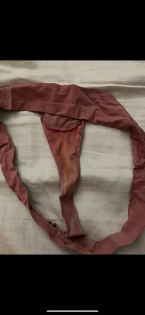 My 30 year old wife’s panties after her workout. Found them dried up on the floor