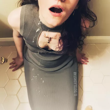 My brand new dress is just a cum rag now