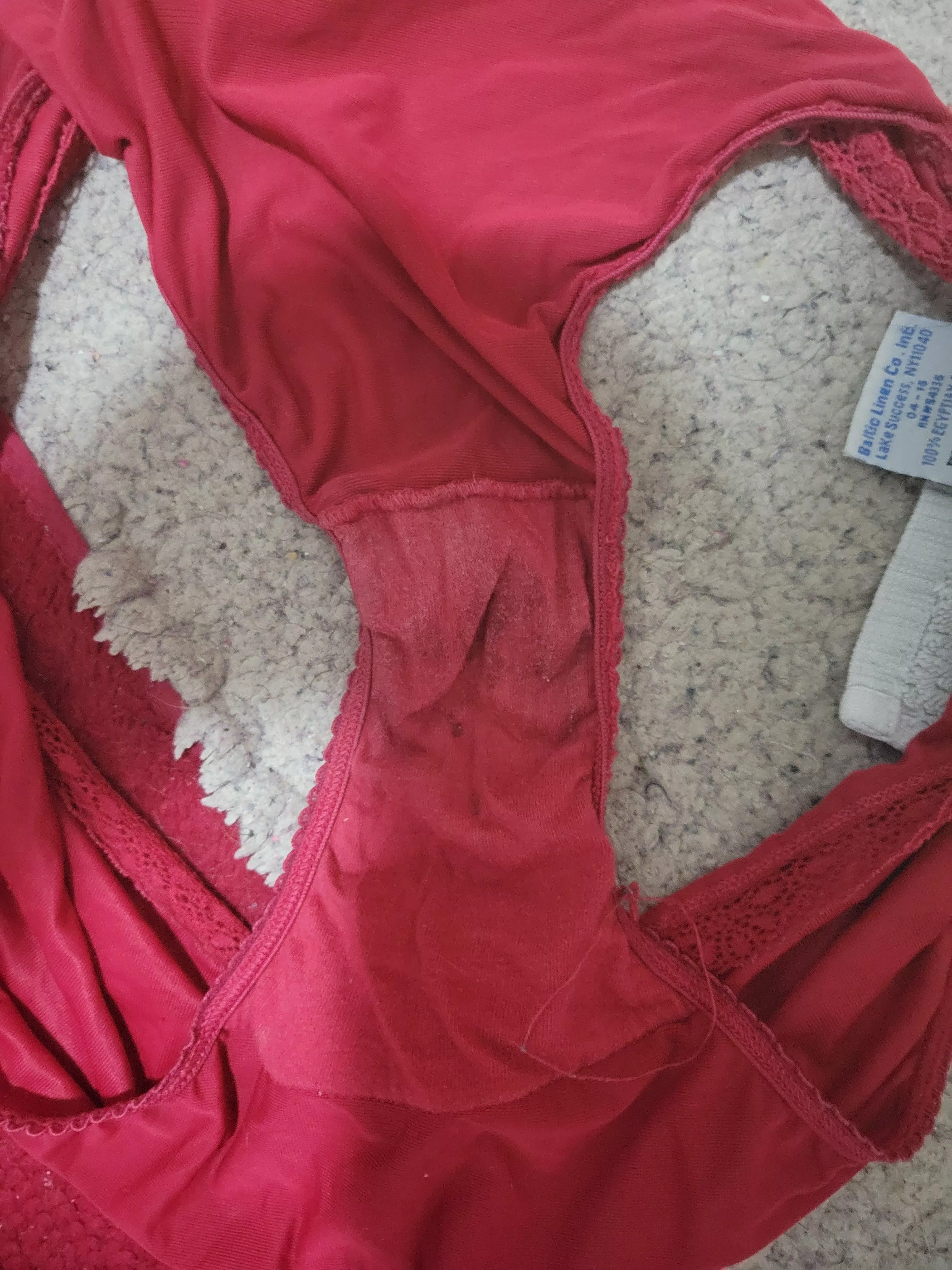 My buddy's 19yr old daughters panties I took out of hamper in her personal bathroom had a quick window and got these to take home gonna leave nice cum shot on these to b continued