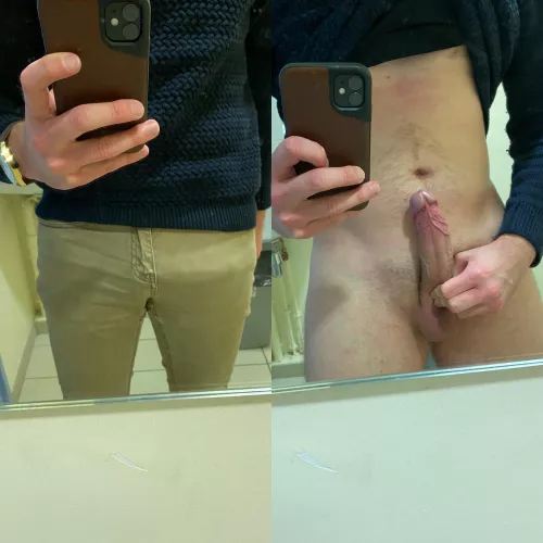 My bulge before and after I removed my clothes