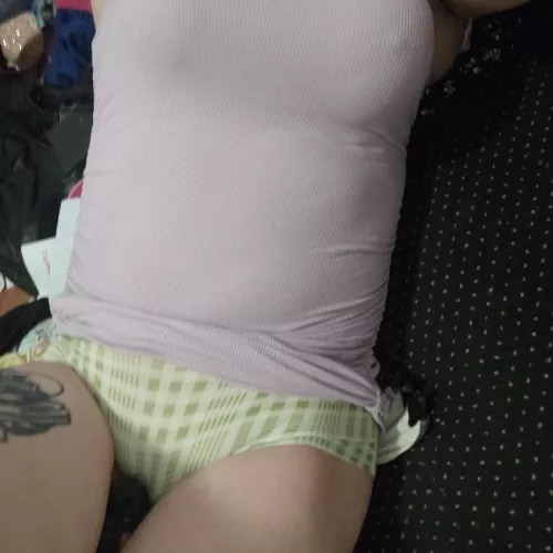 my caged clit under my panties