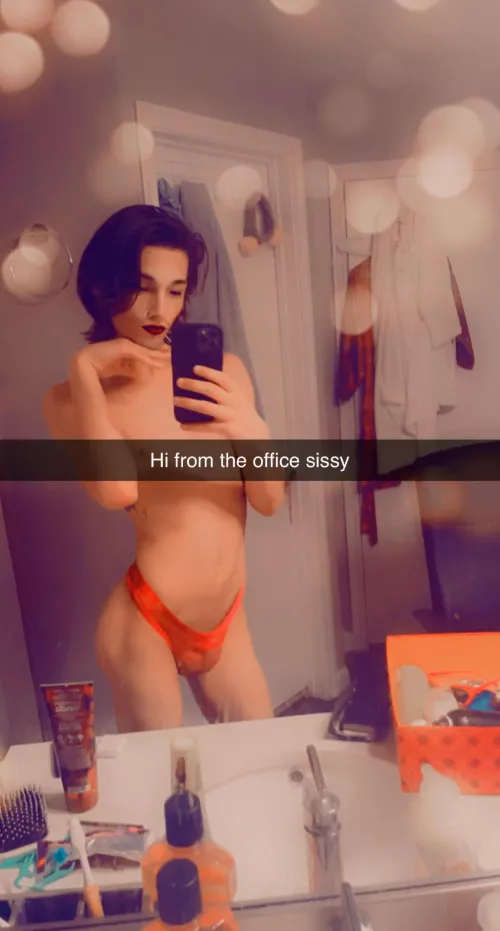 My coworkers donβt know I always have the sluttiest underwear in the office on ππ