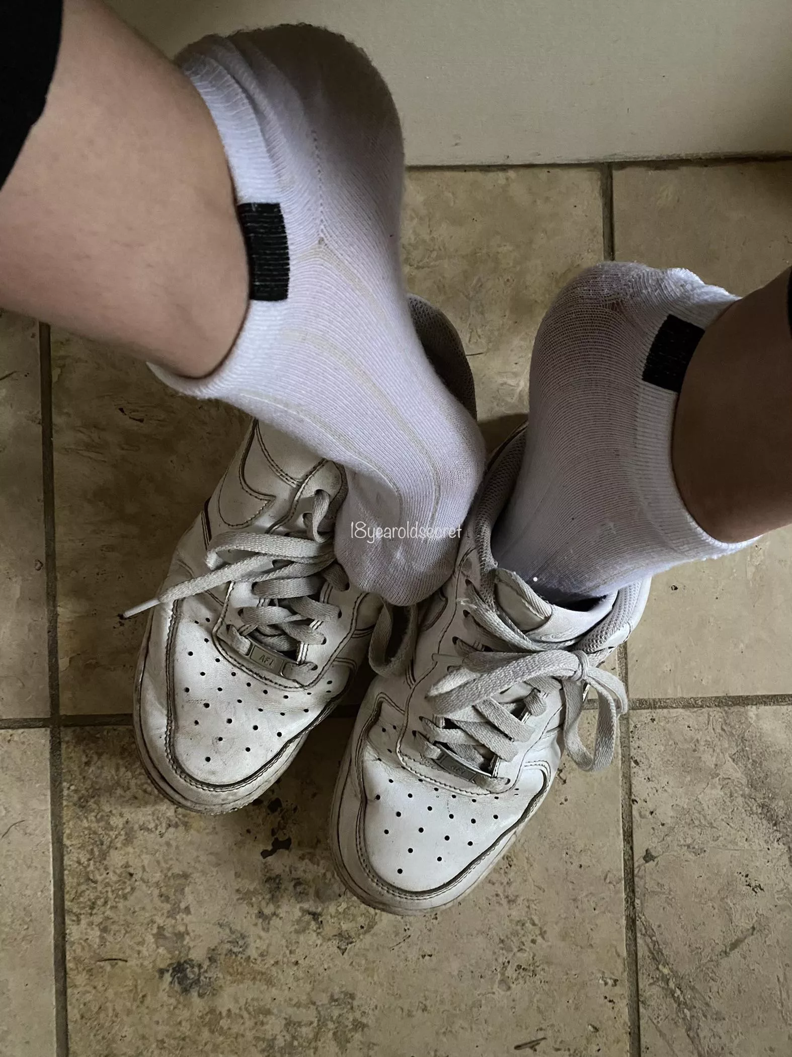 My cute white ankle socks and fav AF1 pair 💓🥰 [f]