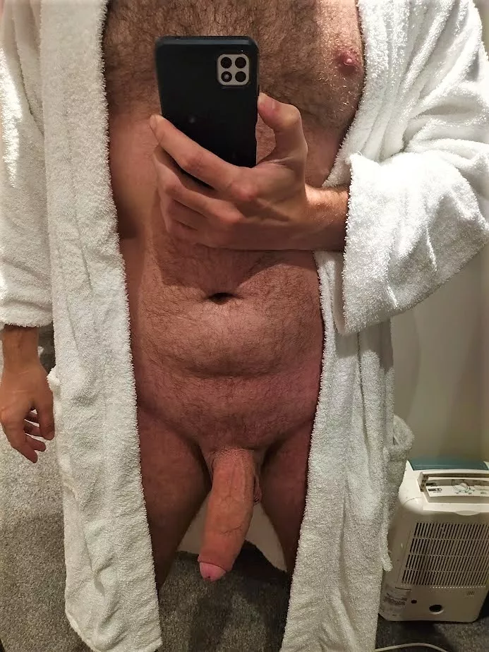 My dad bod and thick cock fresh from the shower