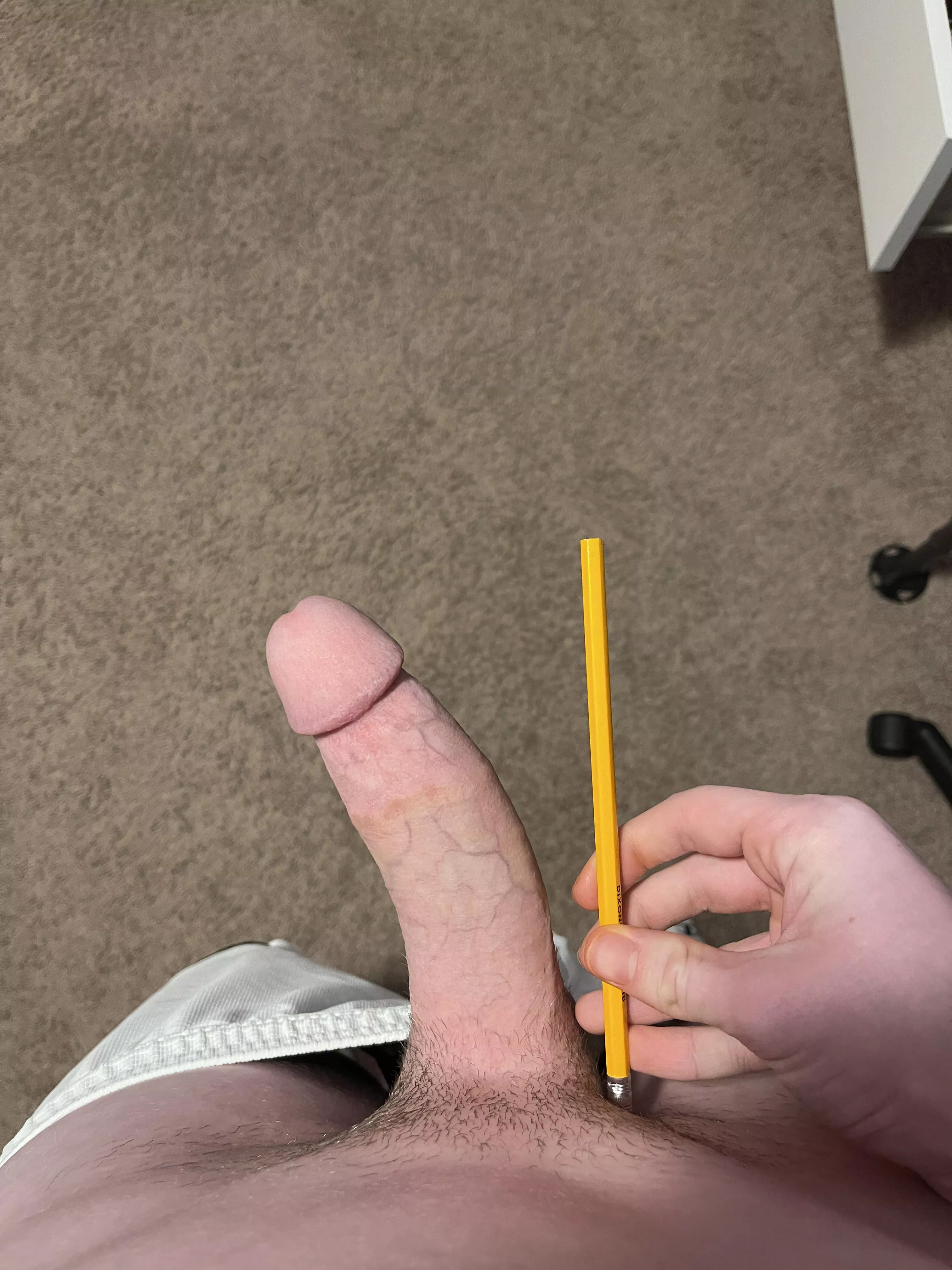 My dick compared to a 7.5 inch no 2 pencil