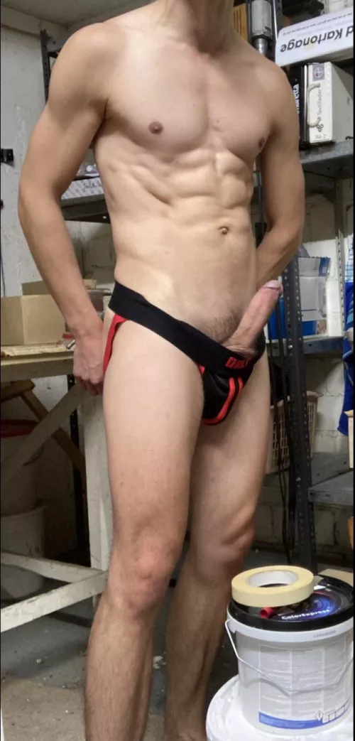 My dick is too big for the jockstrap. I am getting annoyed by all the looks in the locker room. šµāš« What shall I do? š
