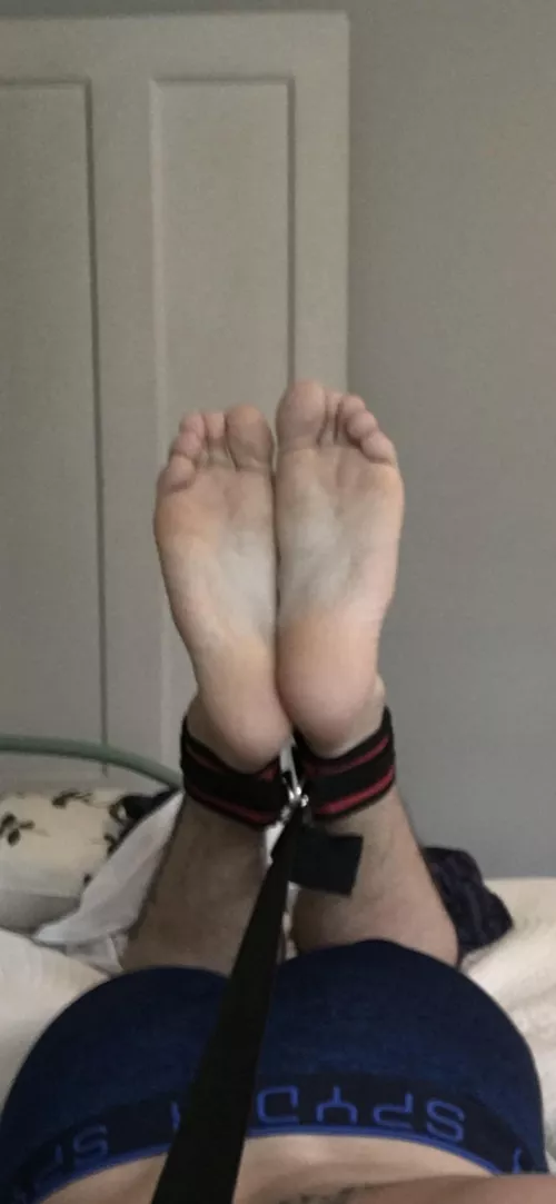 My feet tied during a session.