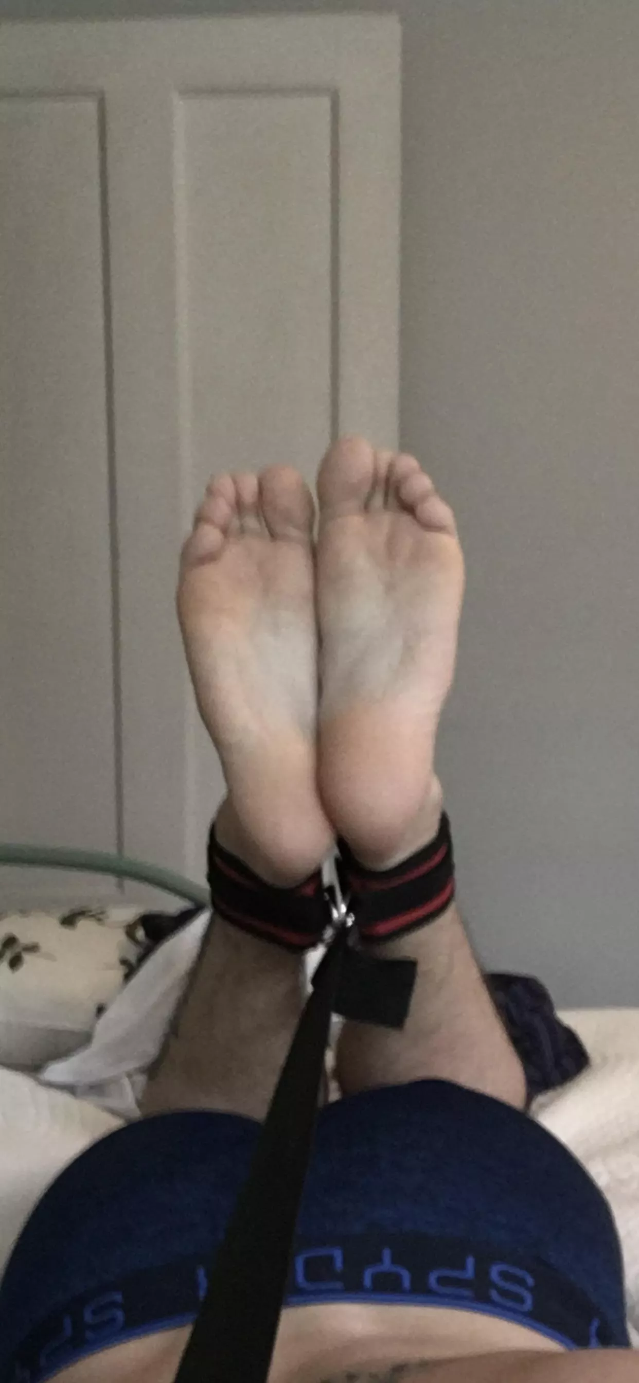 My feet tied during a session.