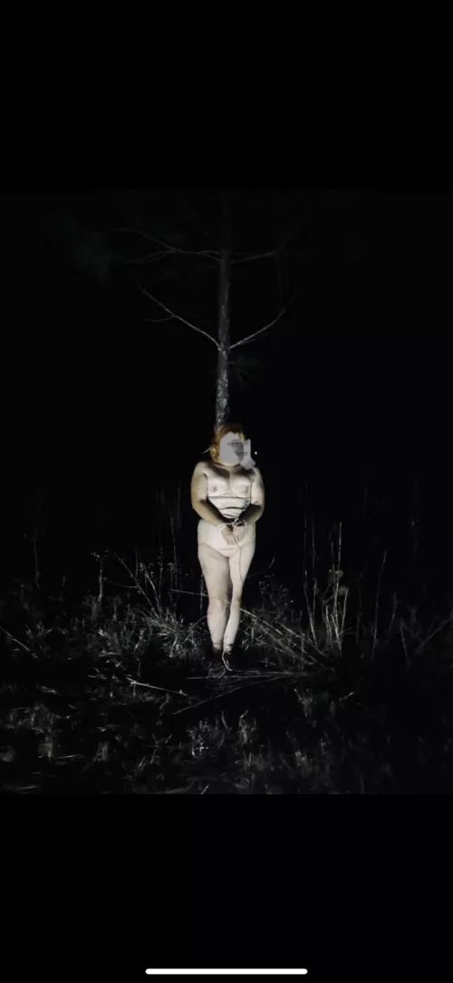 My girl has always wanted to be bound and left in the woods😈
