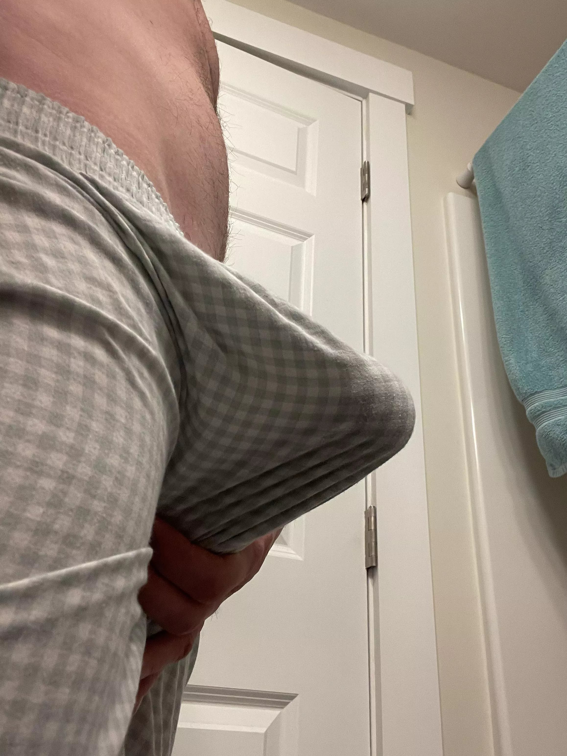 My hard on in my shorts. My hard on in my shorts.