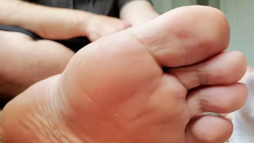 my hot, bare foot after a workout