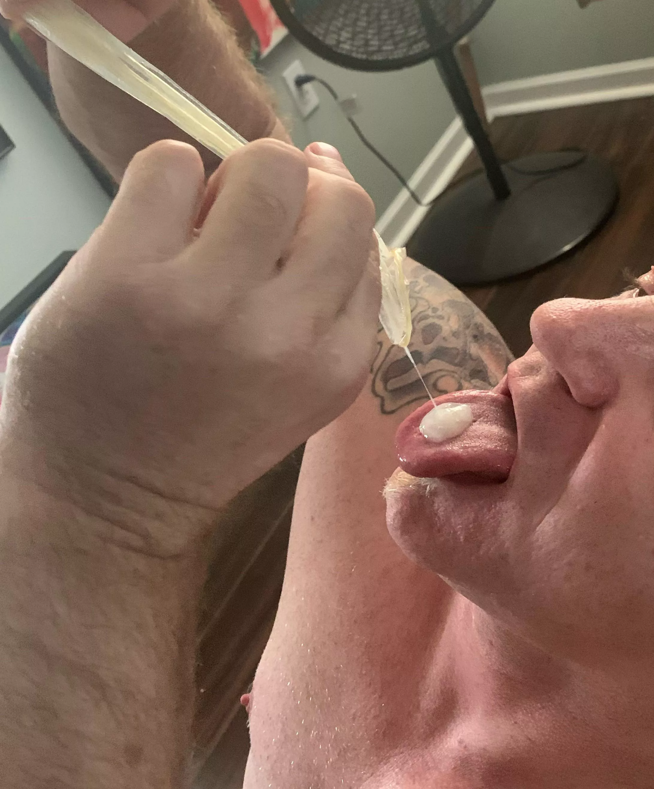 My husband ate the cum from the condom our friend fucked me with. ;)