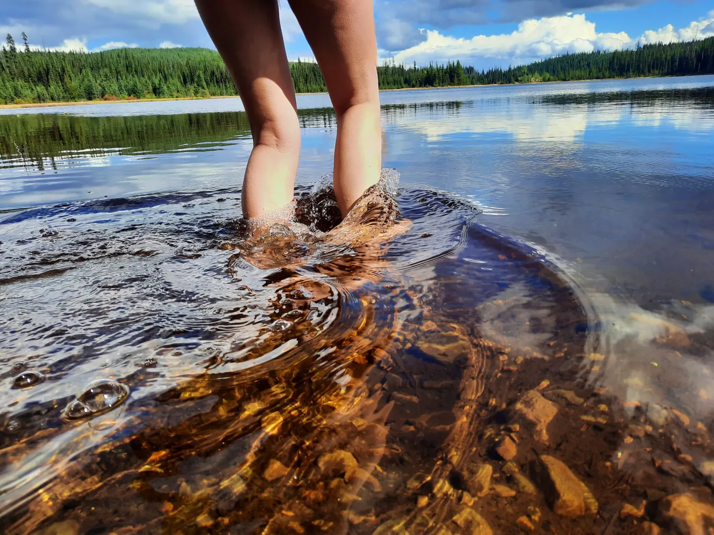 My legs about to go for a skinny dip in mountain lake