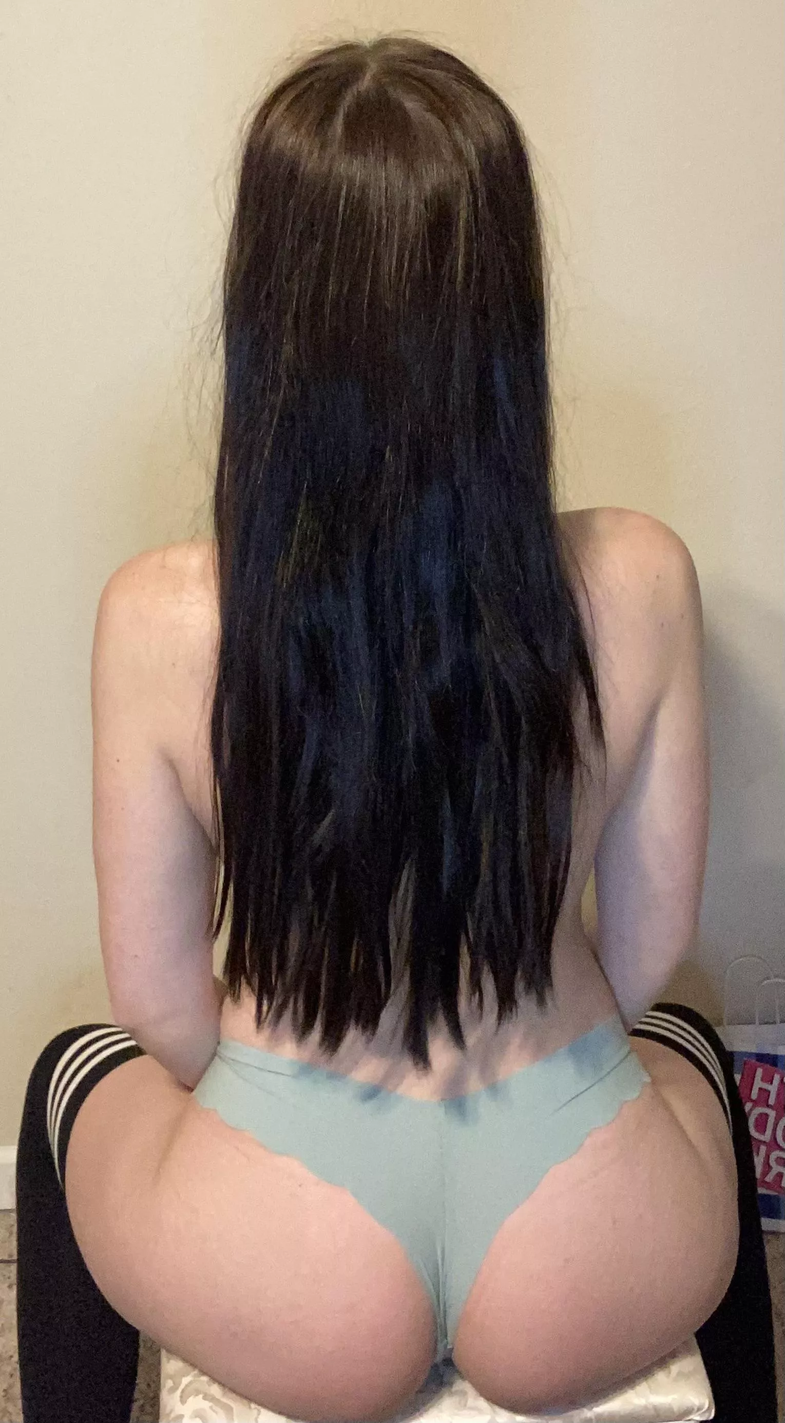 My little teenage booty loves to swallow up my thong 😊