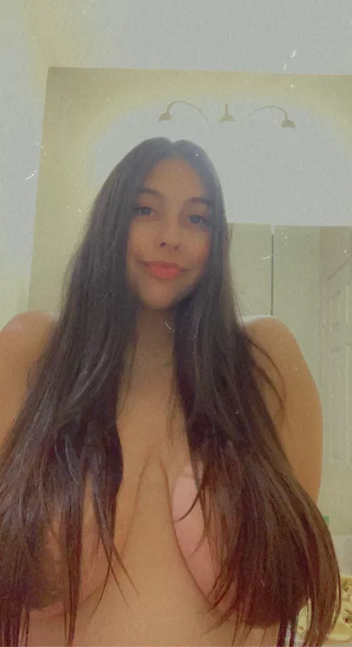 My long hair barely covers my big tits π