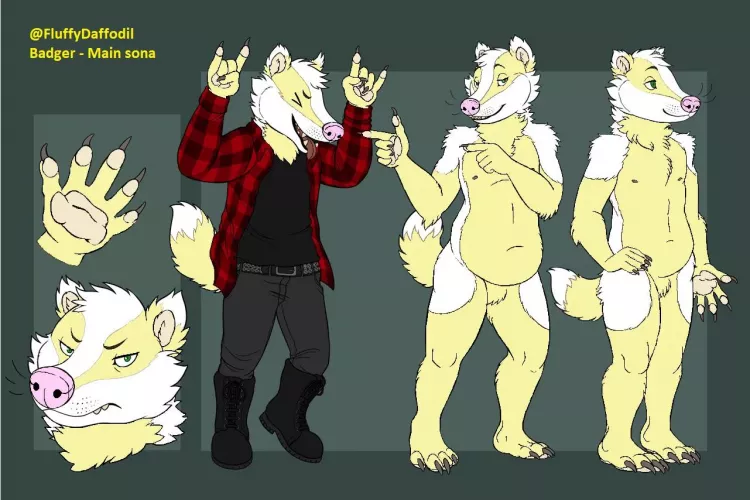 My Main Fursona! A fluffy Badger!