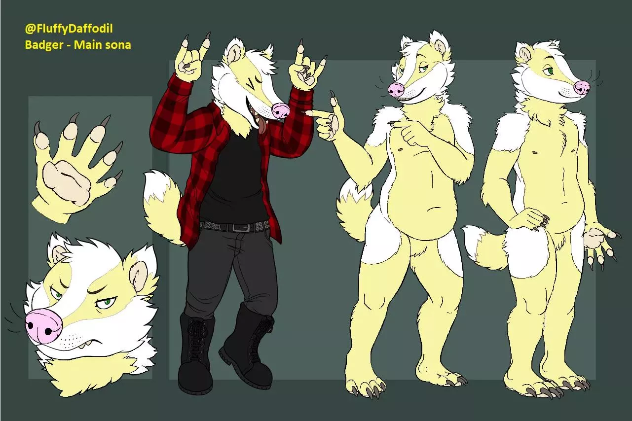 My Main Fursona! A fluffy Badger!