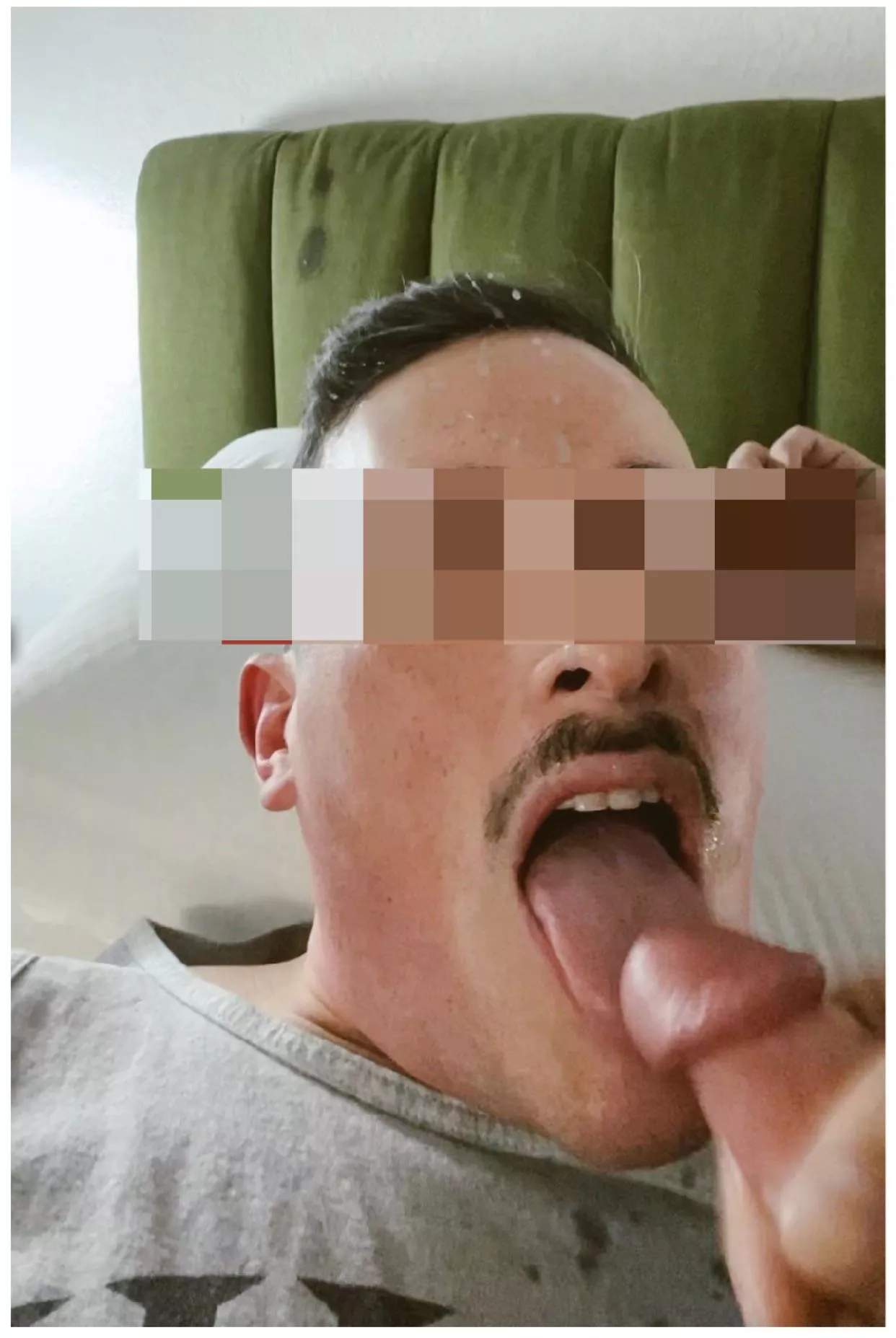 My neighbors 2nd load that night. Can you see where my headboard got in on the action? 💦