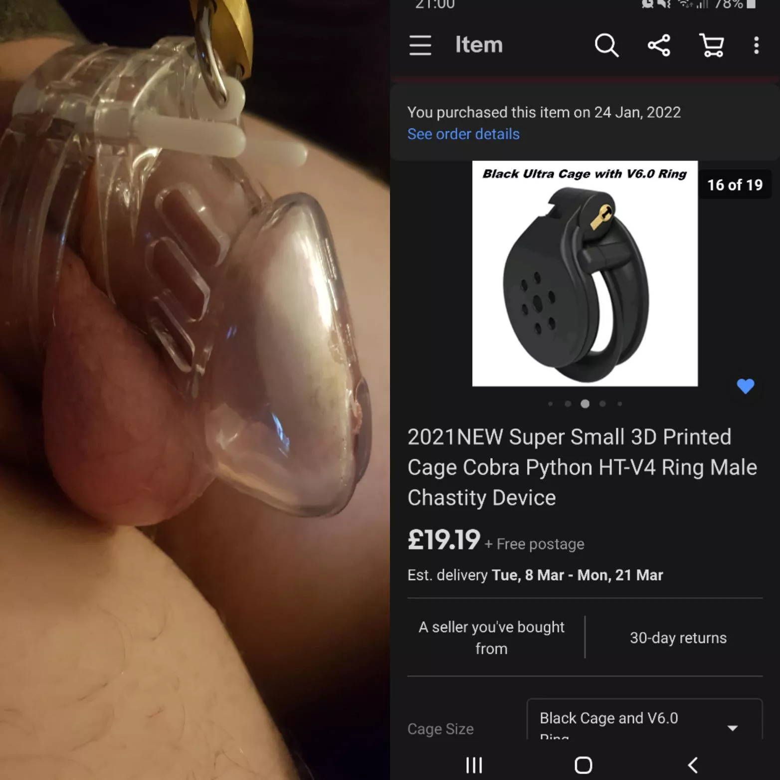 My new smaller cage is on it's way 😊