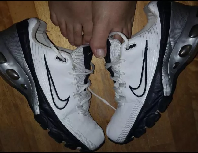 My Nikes and my warm sweaty toes that just came outta them!! ππ»π¦Άπ€€π€€