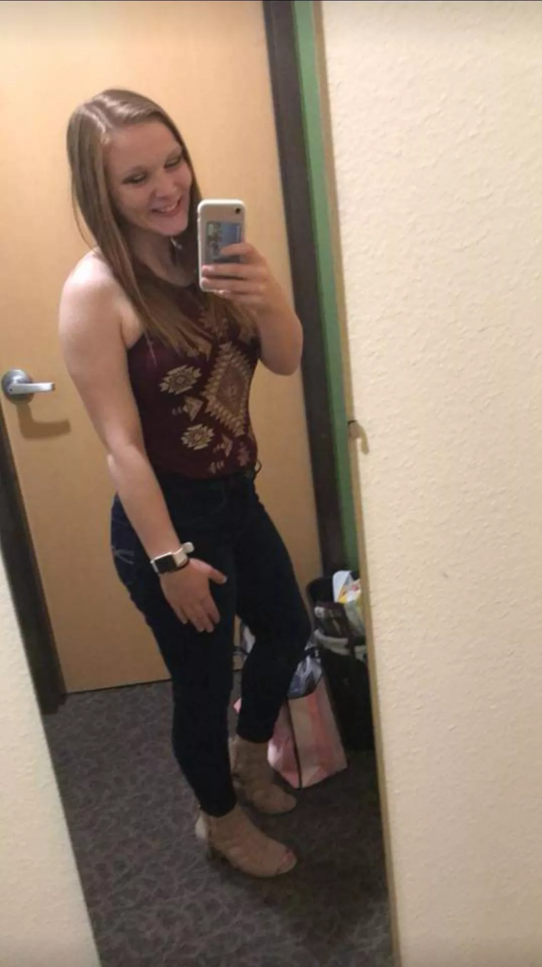 My outfit for today! Love the jeans and heels pairing for class haha. Let me know what other subs I should post to!!