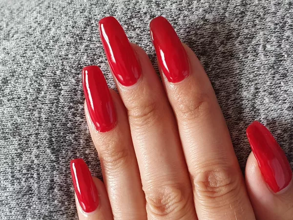 My real nails with red polish 🥰