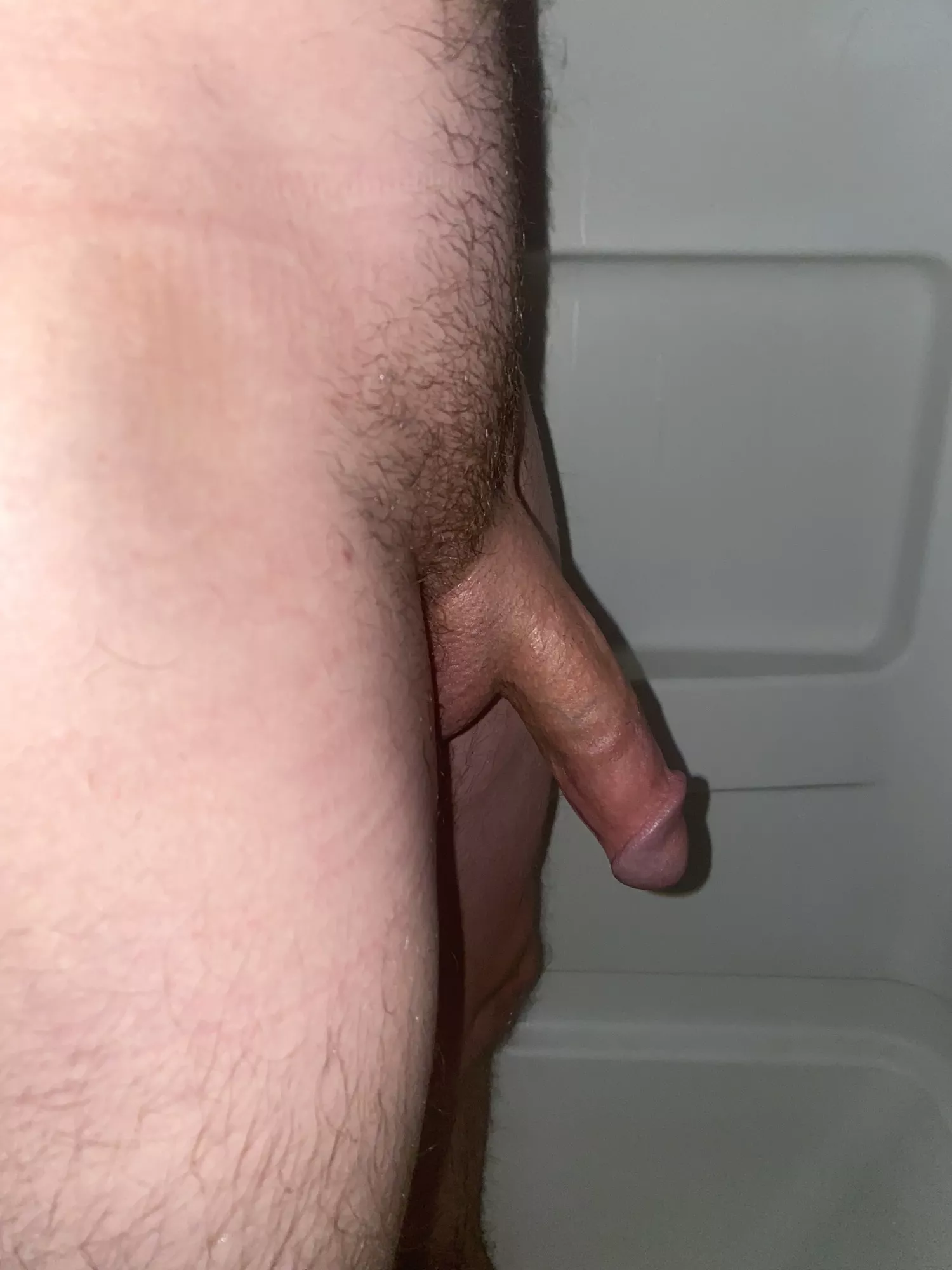 My semi hard cock in the shower