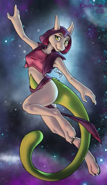 My shiny Mewtwo OC, Peri! (Art by me @sneepydraws on Twitter)