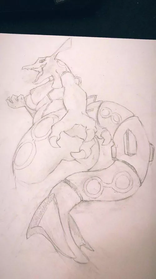 My sketch of a rayquaza girl