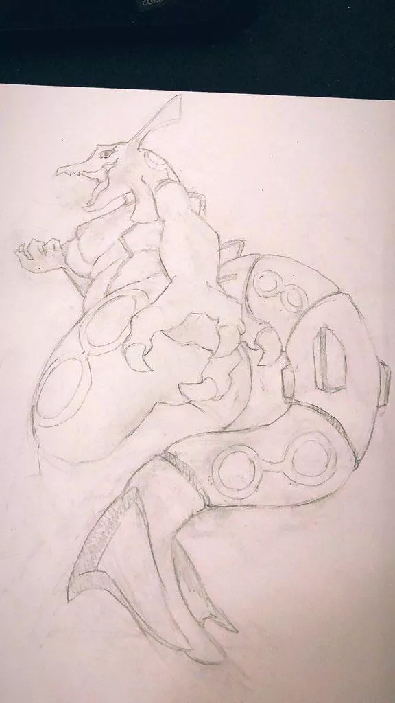 My sketch of a rayquaza girl